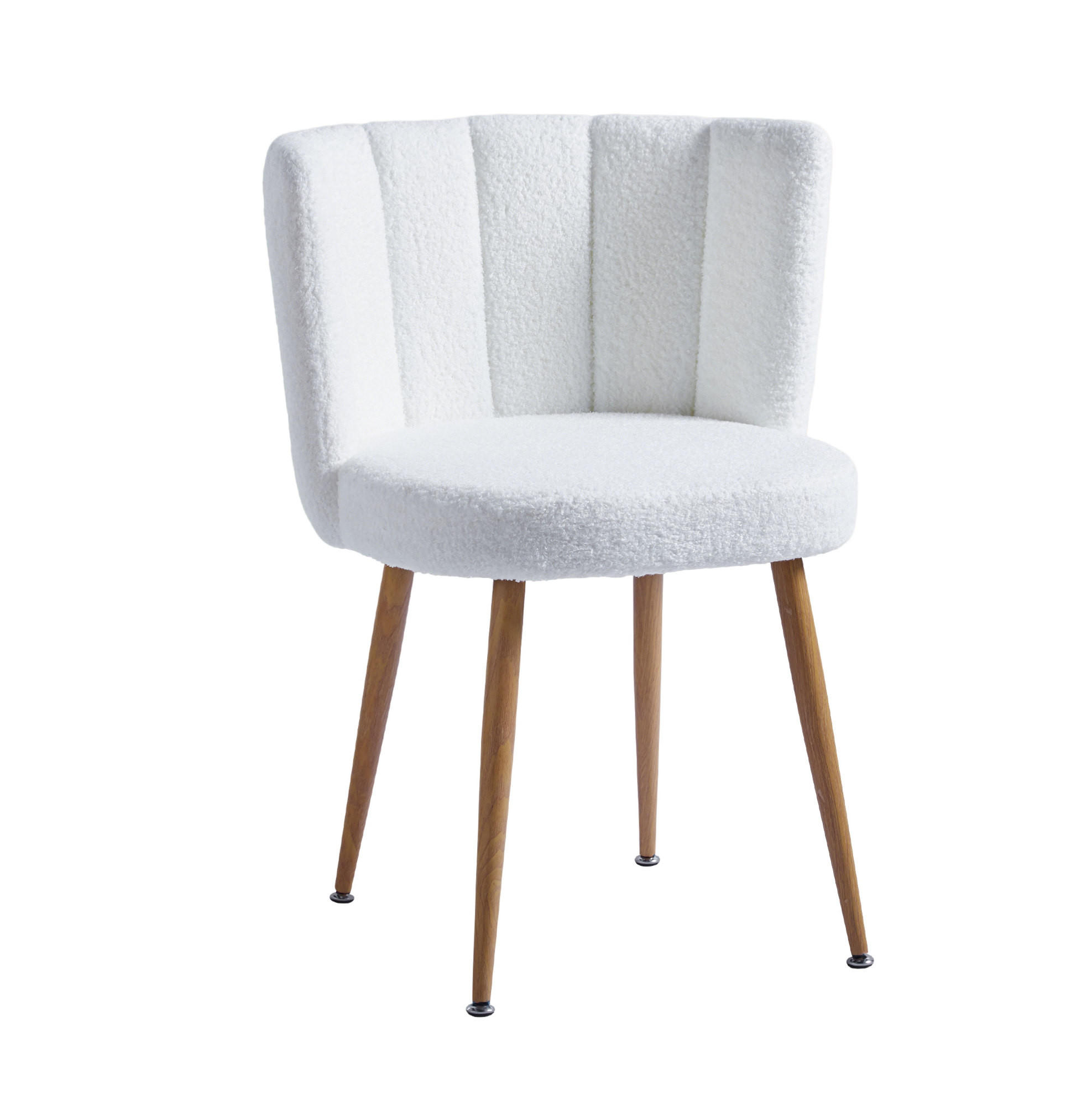 ESSZIMMERSTUHL ergonomische Sitzschale Teddy White 2er-Set - Weiß, Holz (54/77/60cm) - Meubliv