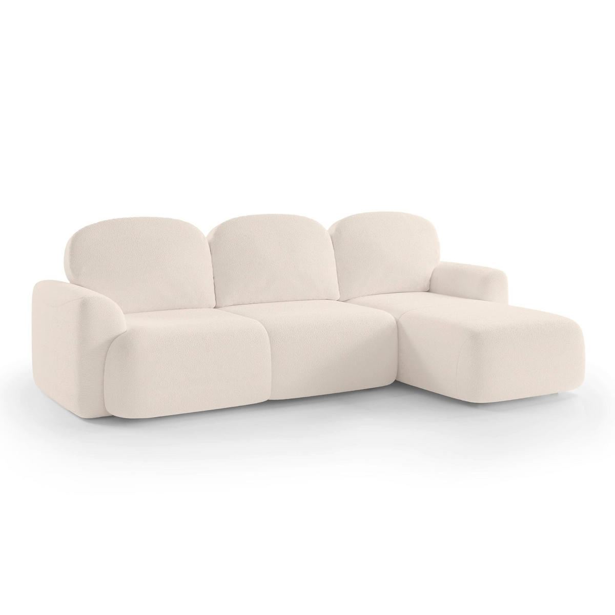ECKSOFA Bulu Creme - Creme, Textil (260/95/163cm) - Pillovely