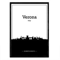 POSTER Italien Skyline Verona A4 Rahmenlos - Klar, Papier (29.7/5/21cm) - Nacnic