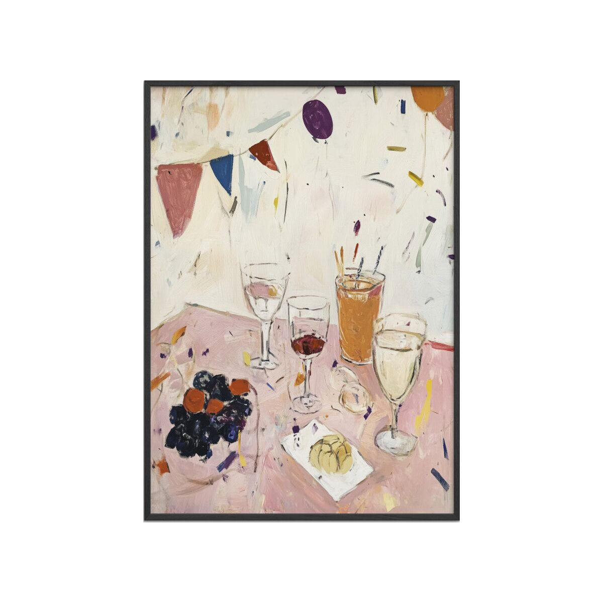 POSTER mit Rahmen Treechild - Party Time No 1 - Multicolor/Schwarz, Holz/Papier (50/70cm) - Poster&Frame