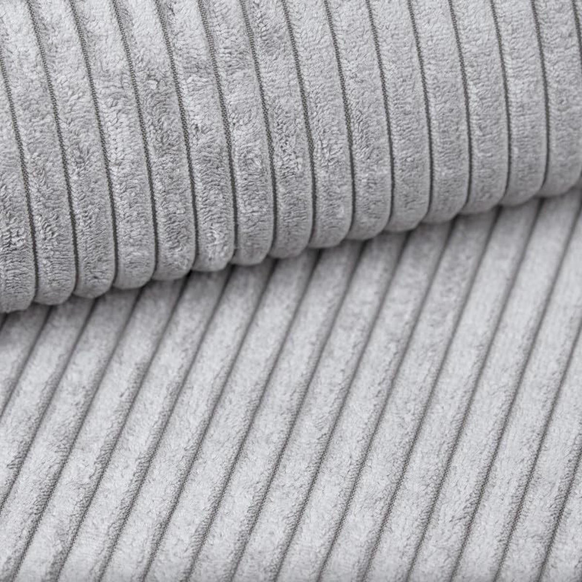 ECKSOFA Poso XXL U-förm, Schlaffunktion, weiche Kissen, Bettkasten, hochwertige Polsterung, lose Rückenkissen, freistehend, 377x143x83 cm Grey - Grau, Holz/Textil (377/83/143cm) - DomoHome