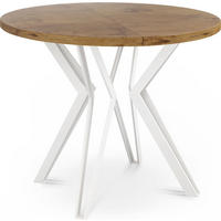 ESSTISCH Austin runder ausziehbarer, Lancelot Eiche 100-180/100/76 cm - Eichefarben/Braun, Holzwerkstoff/Metall (100/180/76cm) - WFL GROUP