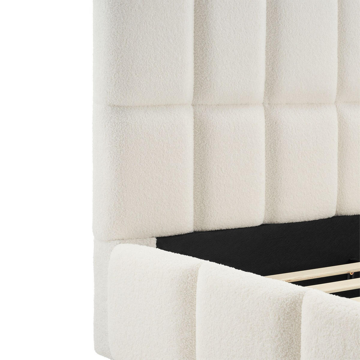 POLSTERBETT Shirley, Belastbarkeit 250 kg, Teddy creme - Creme, Holz (120/200cm) - tectake