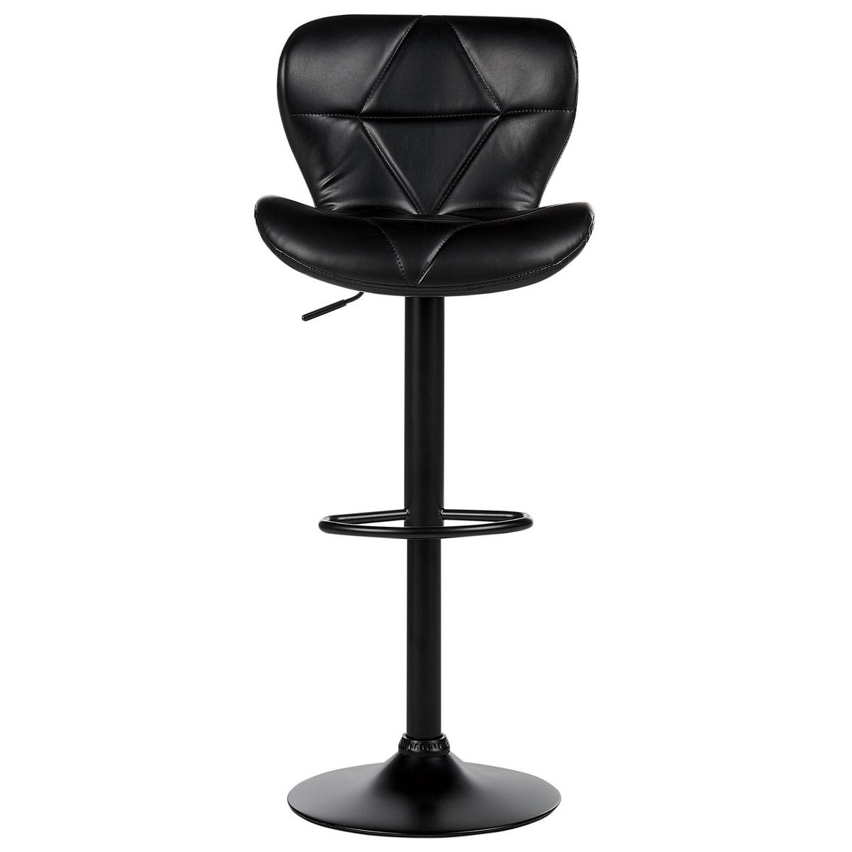 BARHOCKER 2er-Set Kunstleder schwarz höhenverstellbar Valetta - Schwarz, Kunststoff (46/51cm) - Beliani