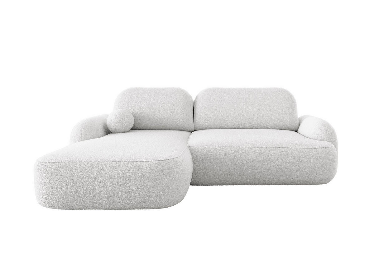 ECKSOFA MIVARO Schlaffsofa Boucle Beige (LINKS) - Weiß, Textil (176/276cm) - Luxkor24