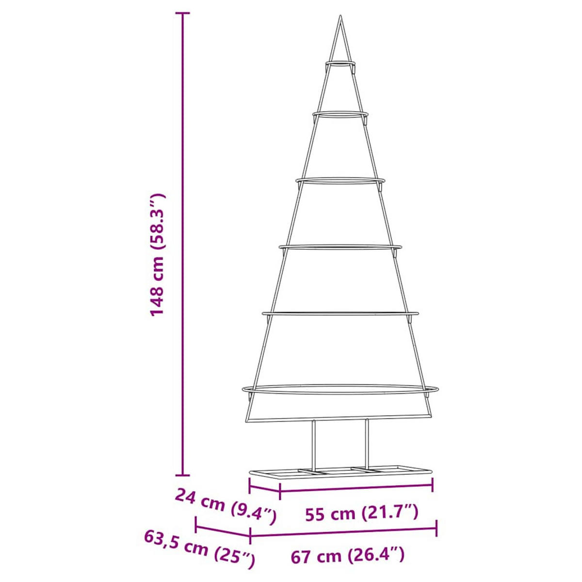 WEIHNACHTSBAUM Metall Gold 148 Cm Pulverbeschichteter Stahl - Goldfarben, Metall (148cm) - vidaXL