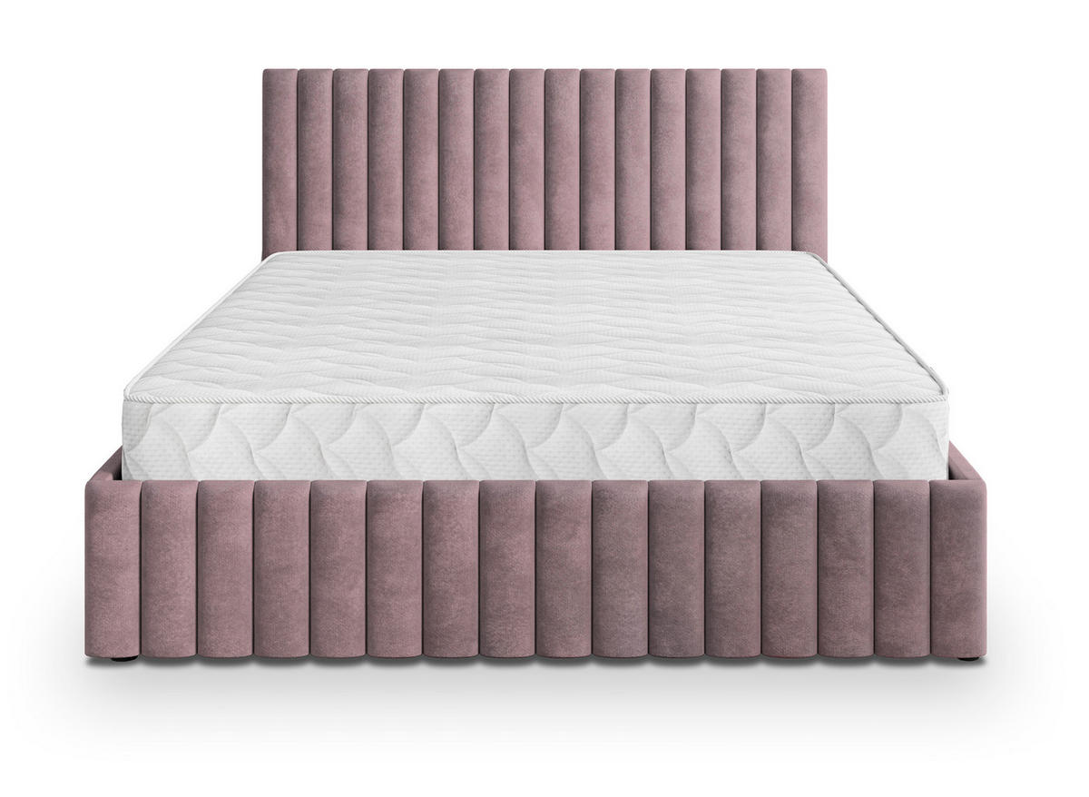 POLSTERBETT CARMIA K 120x200 cm mit Bettkästen - Rosa - Rosa, Holz/Textil - MASSENO