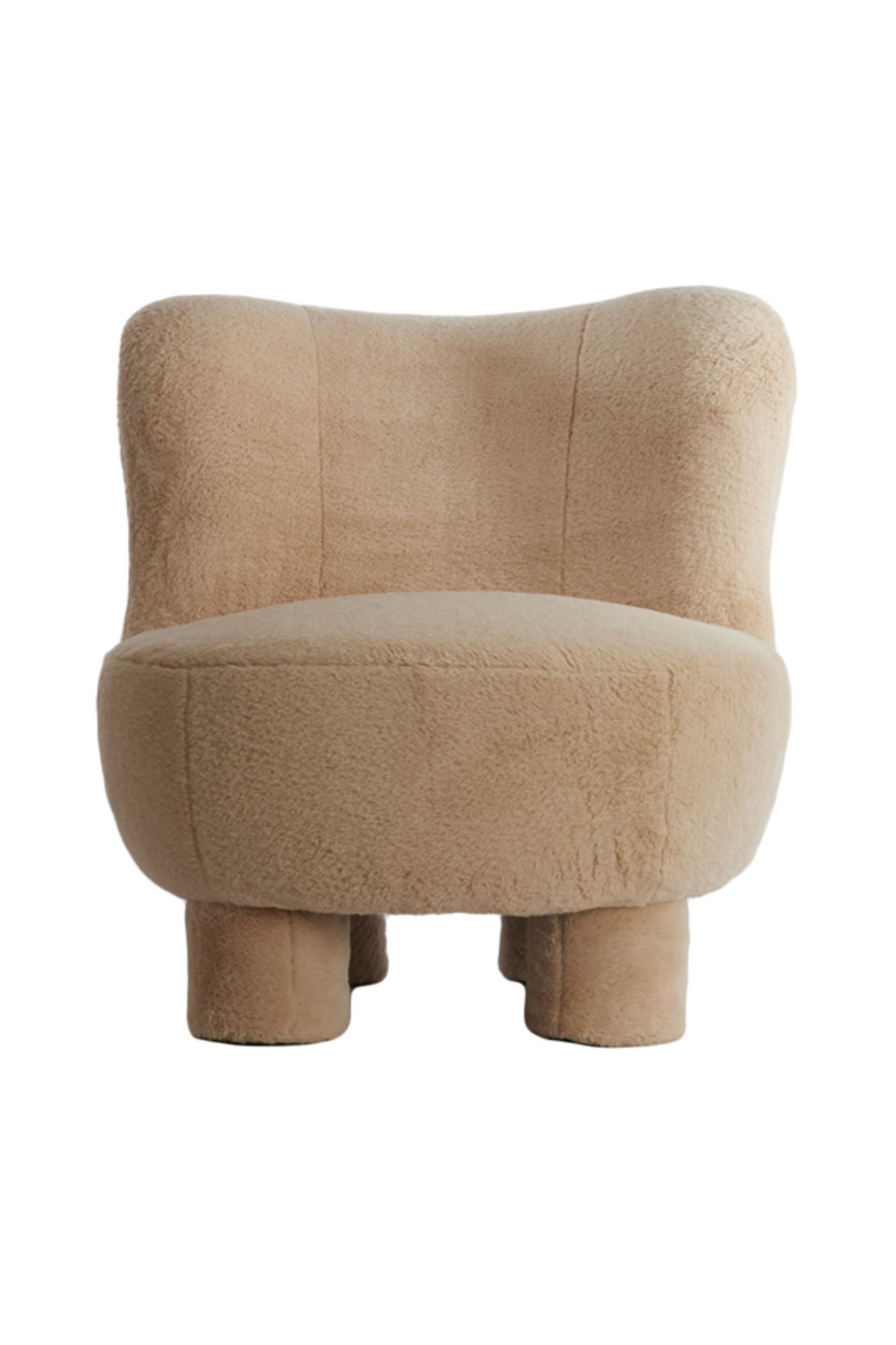 SESSEL Kamovu Braun Ø79/77 cm - Braun, Holz (76/77/79cm) - Light & Living