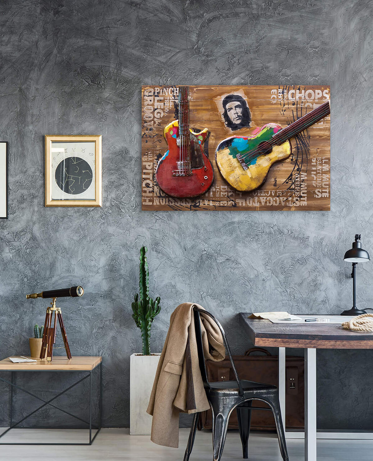 HOLZBILD Braun 90/60 cm - Braun, Holz/Metall (3.3/60cm) - KUNSTLOFT