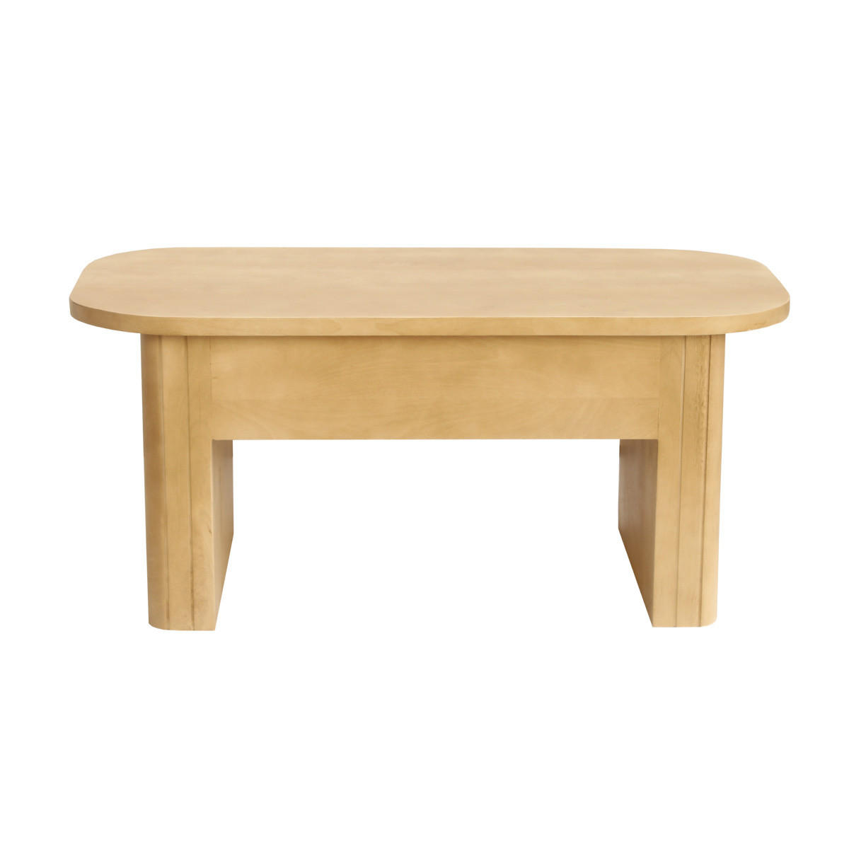 COUCHTISCH Rechteckig Mangoholz Hubfunktion L100 LATIGO - Eiche Bianco, Holz (100/50/45cm) - Miliboo