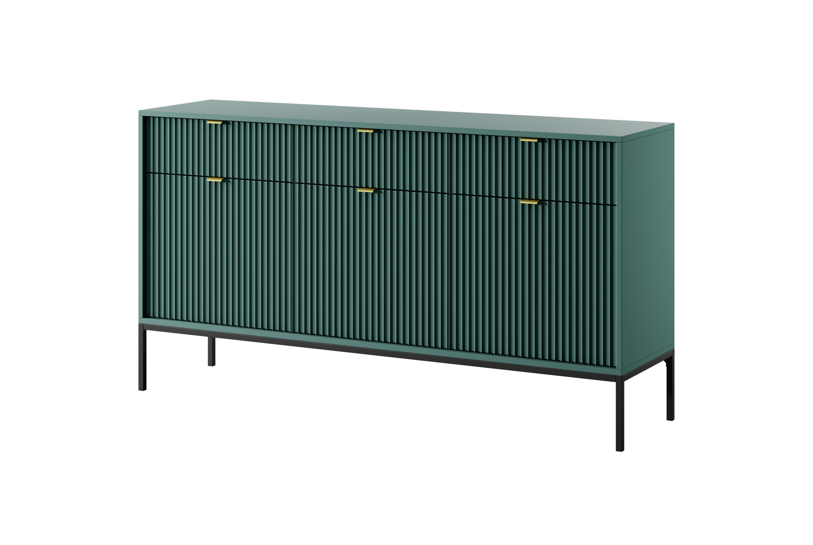 DomoHome Kommode Türkis, Schwarz 154x83x39 cm