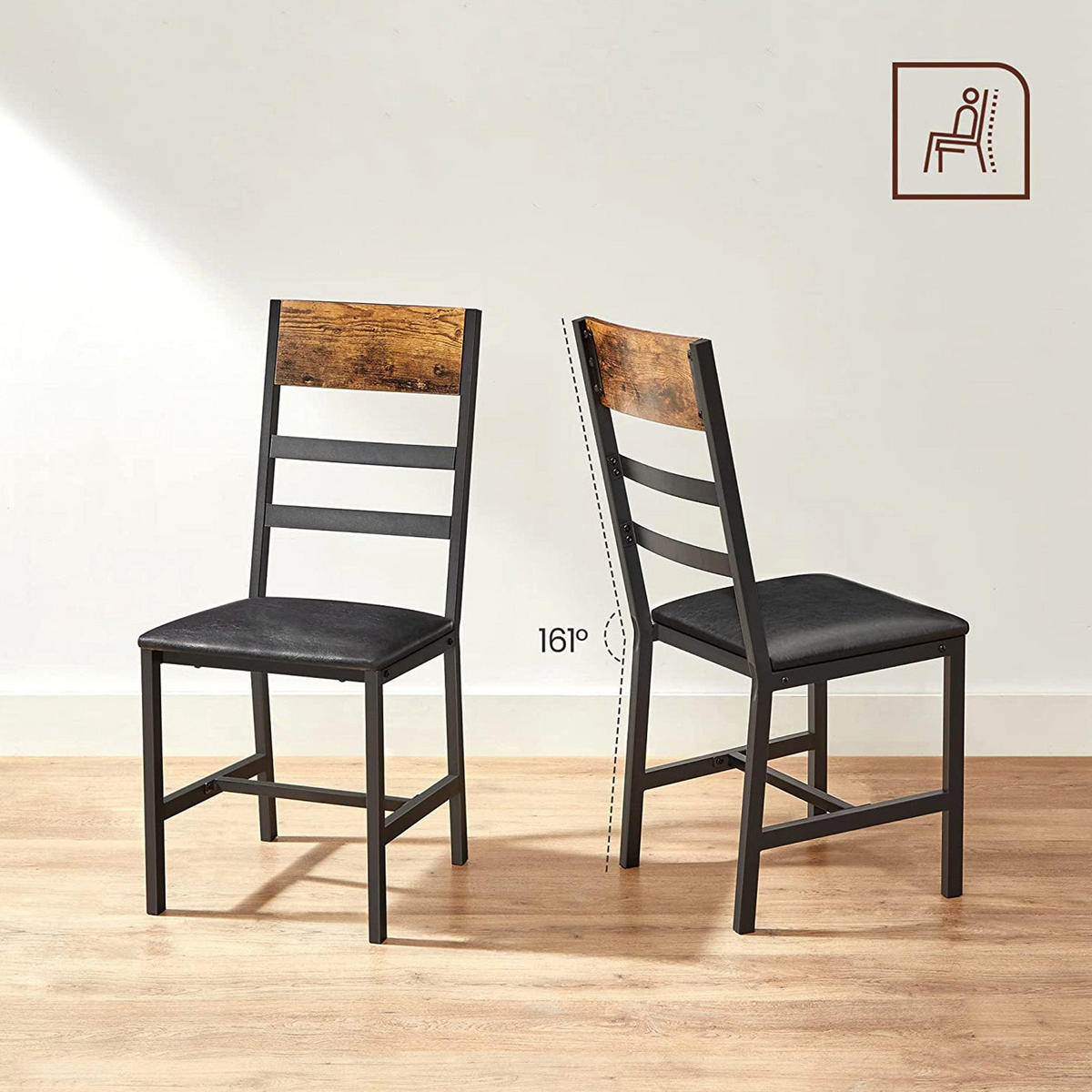 ESSZIMMERSTUHL 2ER-SET - Braun, Holzwerkstoff (43/96/43cm) - Hansiro