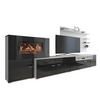 WOHNWAND Elektrokamin weiß, schwarz lackiert, 290/45/170cm - Schwarz/Weiß, Holzwerkstoff (290/170/45cm) - Skraut Home