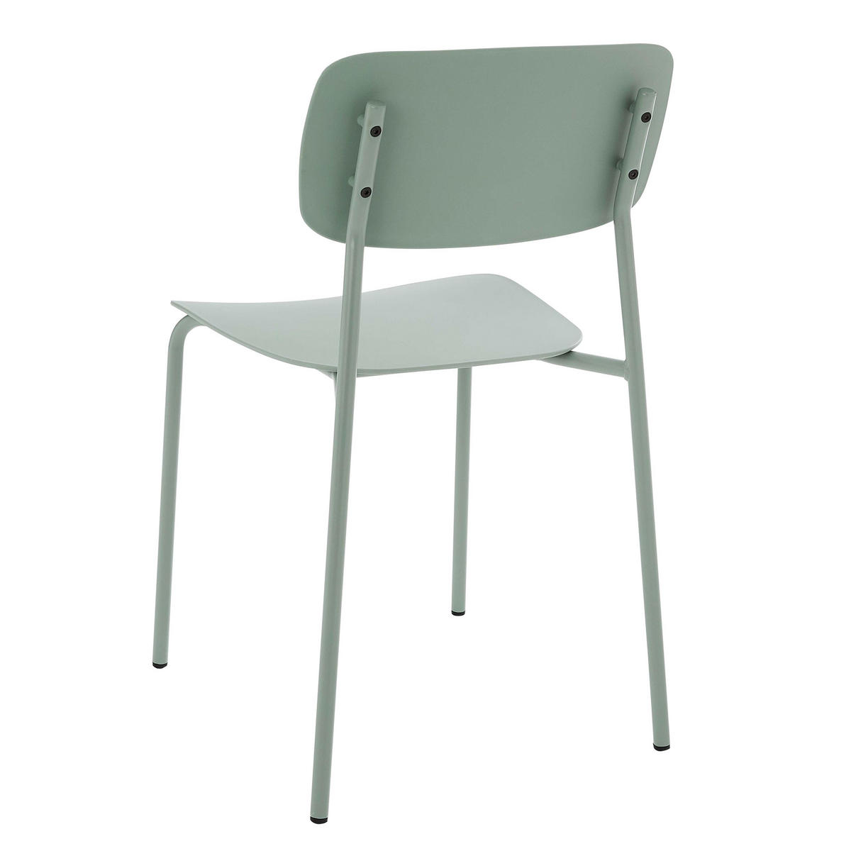 STÜHLE 2-tlg. aus Stahl und Kunststoff, Grün - Grün, Kunststoff/Metall (51/78/45cm) - Oviala