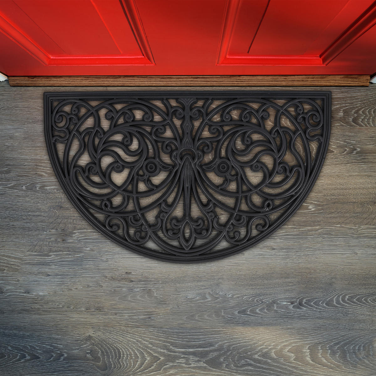 FUßMATTE - Schwarz, Kunststoff (75/45cm) - Relaxdays