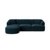 MODULARES-ECKSOFA links Campi aus Samt petrol 4 Sitzplätze - Petrol, Textil (156/256cm) - Cosmopolitan Design