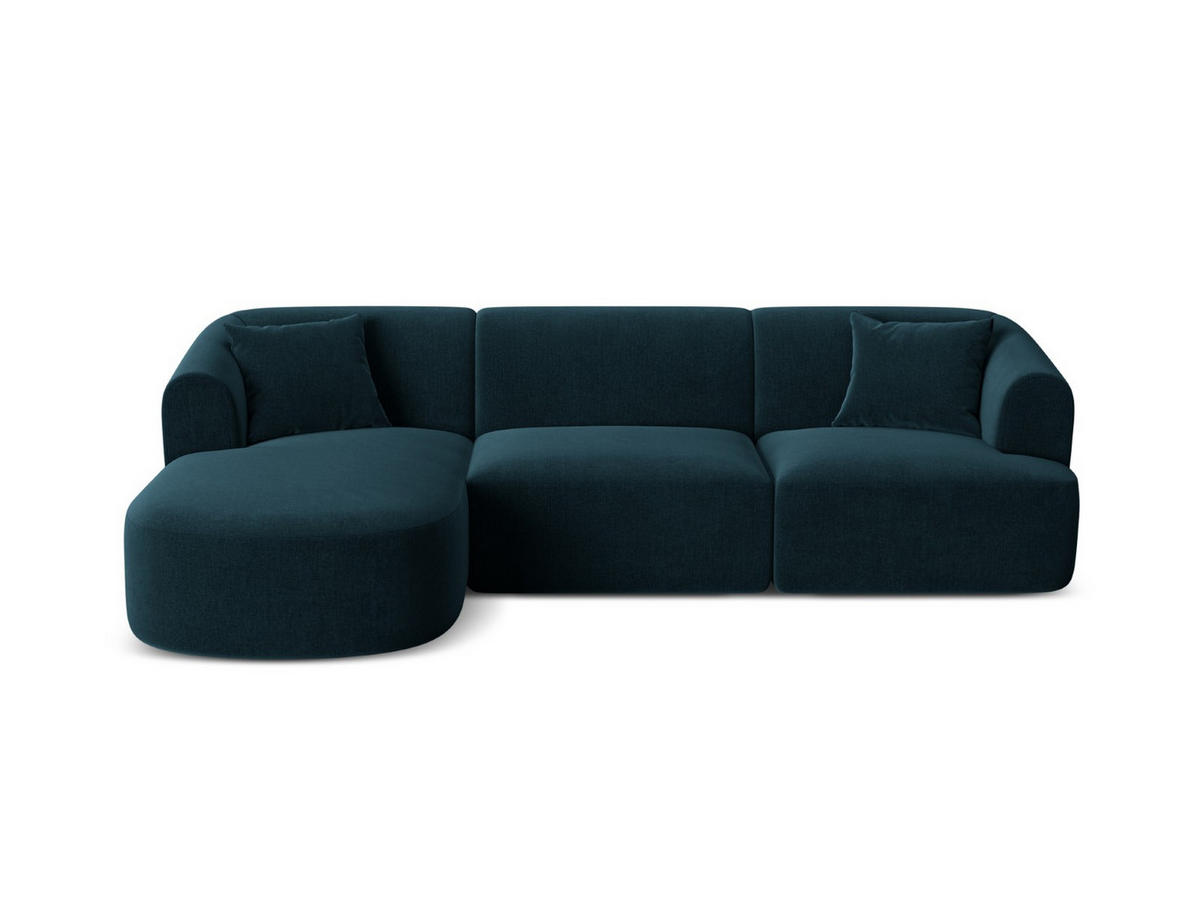 MODULARES-ECKSOFA links Campi aus Samt petrol 4 Sitzplätze - Petrol, Textil (156/256cm) - Cosmopolitan Design
