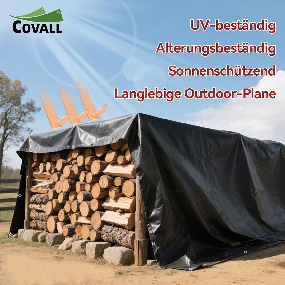 ABDECKPLANE 3 x 4 m Schwarz 115g/m² Wasserdicht UV-beständig - Schwarz, Kunststoff (30/25/6cm)