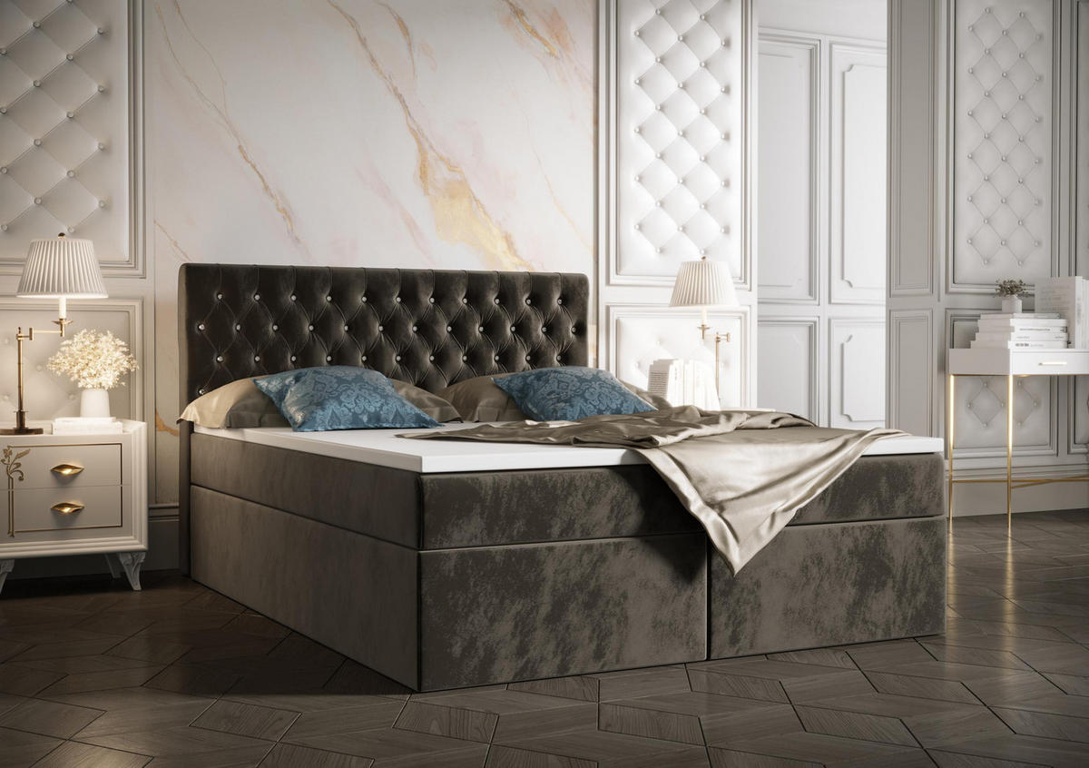 BOXBETT Monett Dunkelbraun 140x200 cm - Dunkelbraun, Textil (140/200cm) - B&B Home