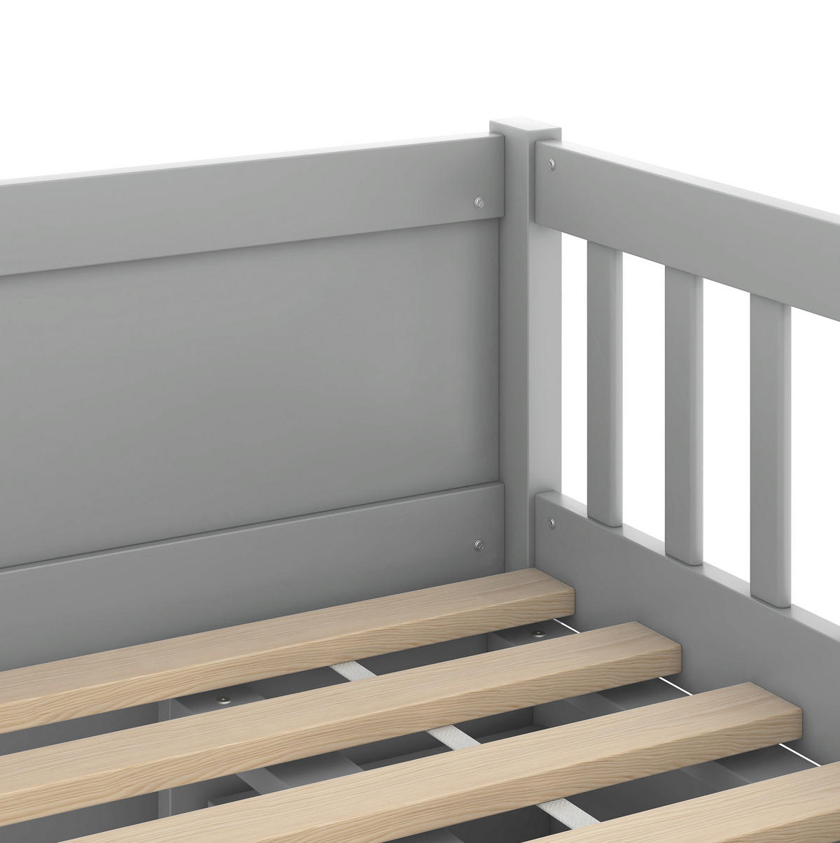 HOCHBETT 90/200 cm in Grau mit 4 Schubladen und Rausfallschutz - Grau, Holz (90/200cm) - BEAOK
