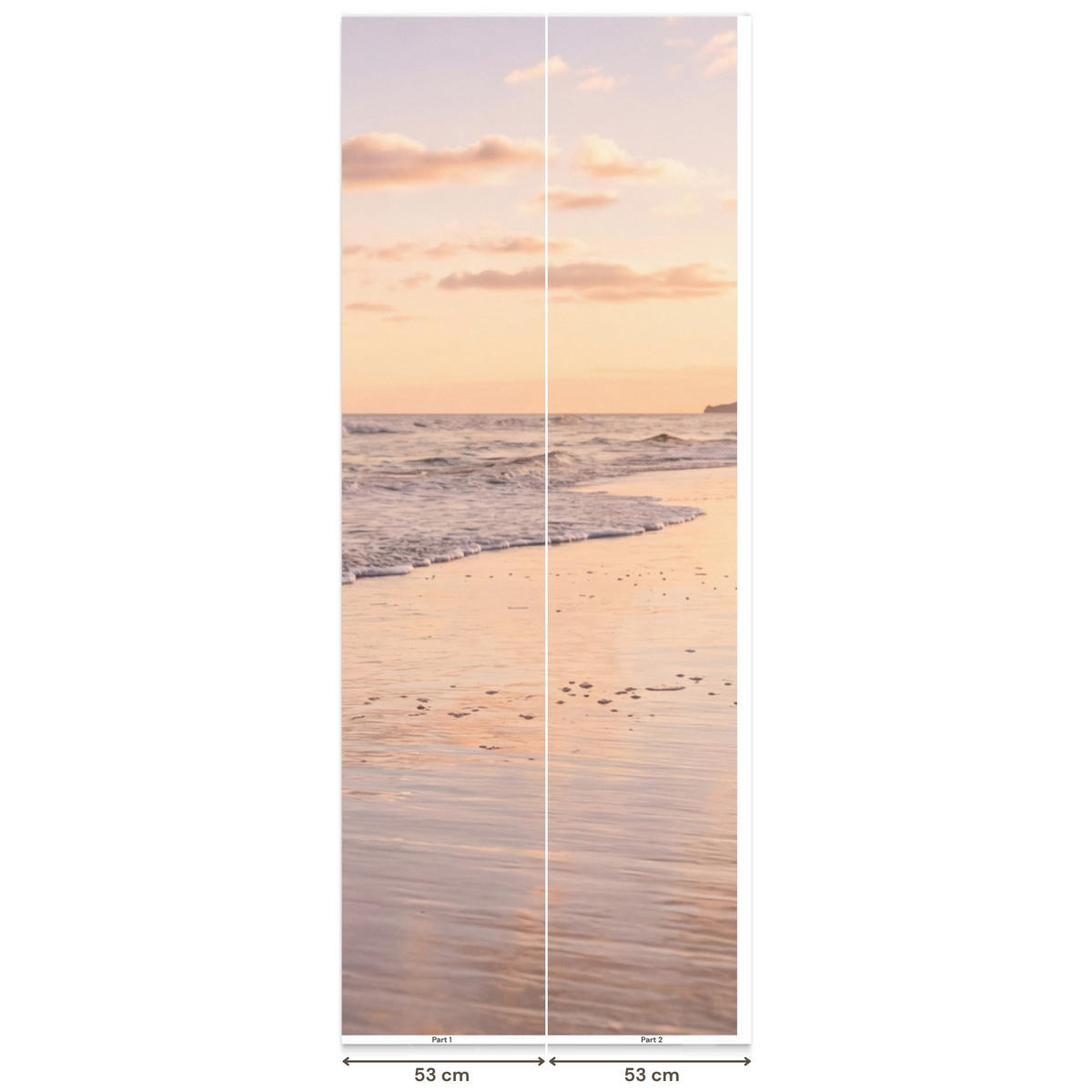 TAPETE - Strand - Brandung - Wolken - 100x260 cm - Hellrosa, Papier (100/260cm) - OnlyWow