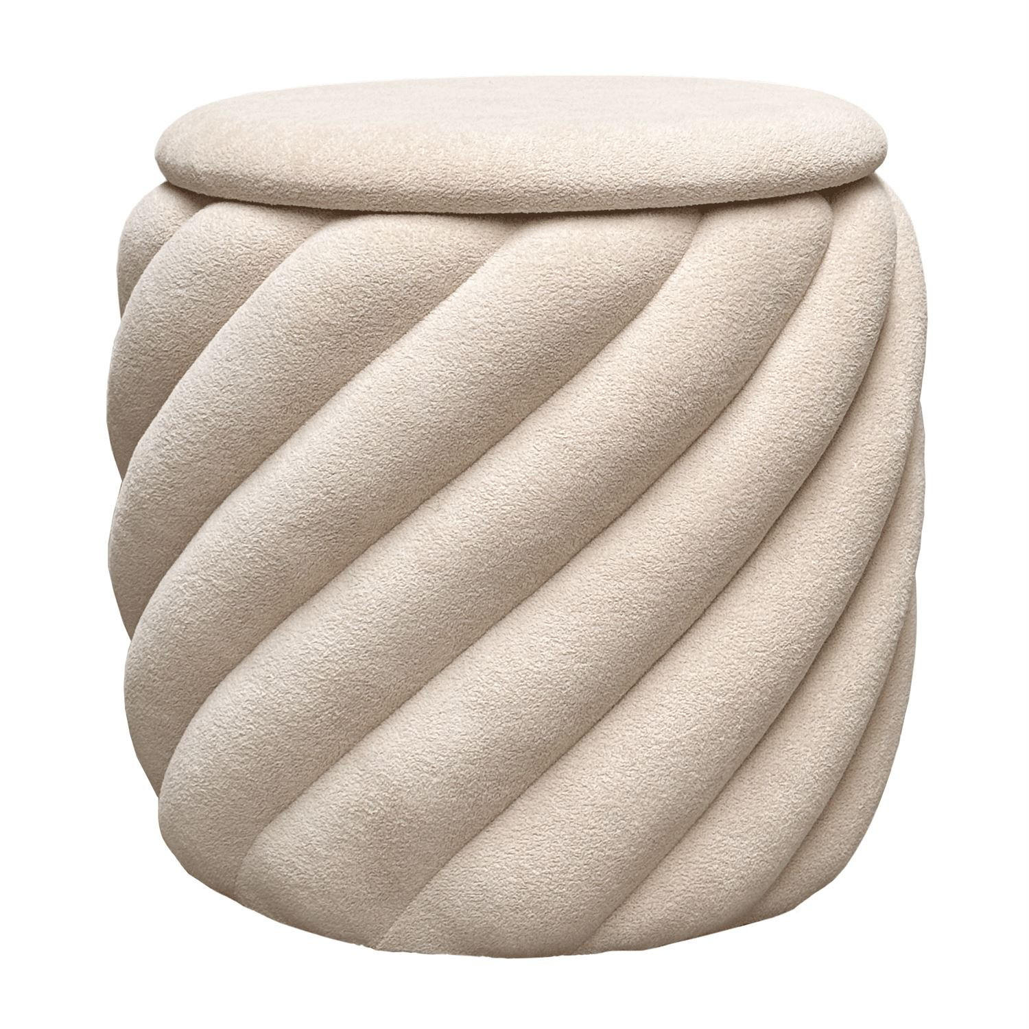POUF NOEL gepolstert mit Stauraum beige - Beige, Textil (42/41/42cm) - Lookway