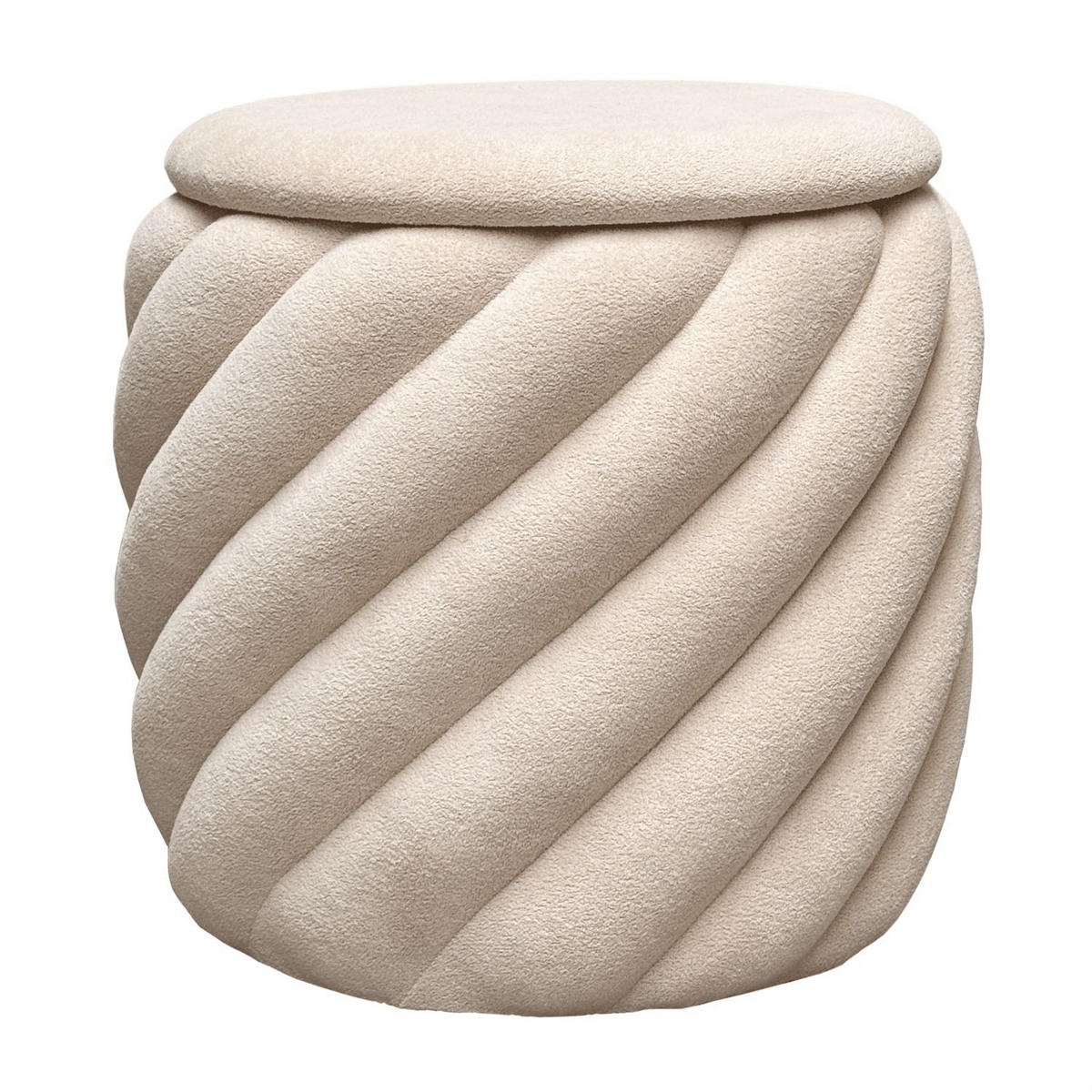 POUF NOEL gepolstert mit Stauraum beige - Beige, Textil (42/41/42cm) - Lookway