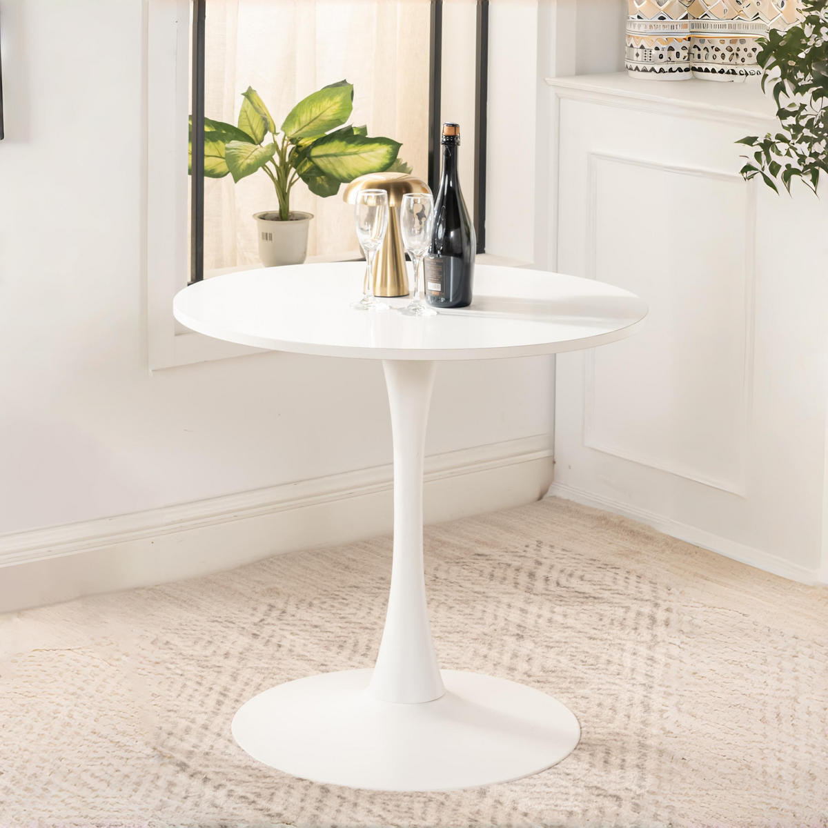 WEISSER Esstisch im modernen Stil - Weiß, Metall (80/80/72.5cm) - Meubles Cosy