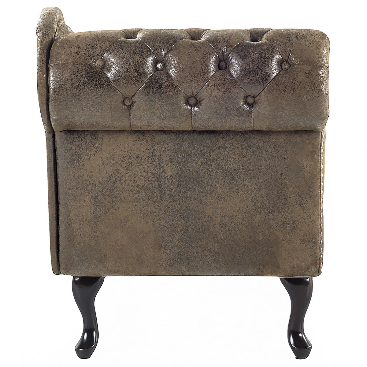 CHAISELONGUE Kunstwildleder braun linksseitig Nimes - Schwarz/Braun, Kunststoff (170/79/61cm) - Beliani