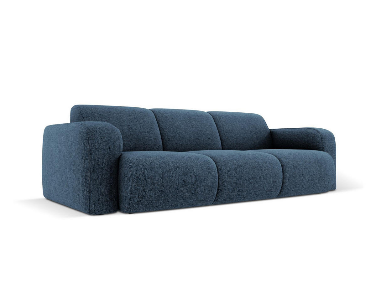 SOFA Molino aus Chenille-Stoff königsblau 3 Sitzplätze - Blau, Textil (95/72/235cm) - Micadoni