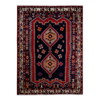 TEPPICH Afshar Blau 199/144 cm Schurwolle - Blau, Textil (144/199cm) - Looma