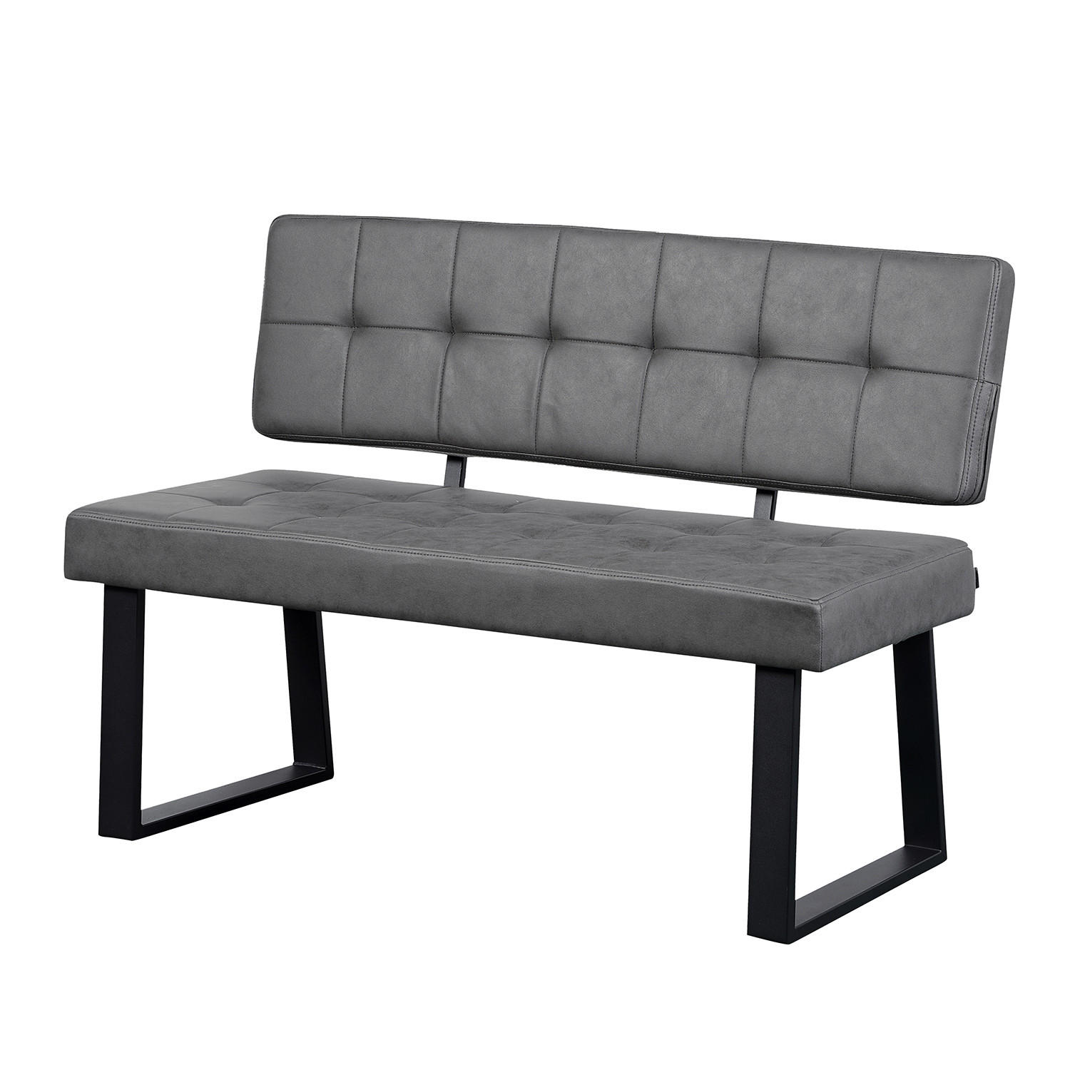 SITZBANK SIGFRID - Grau, Textil/Metall (120/48/56cm) - B&D Home