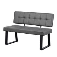 SITZBANK SIGFRID - Grau, Textil/Metall (120/48/56cm) - B&D Home