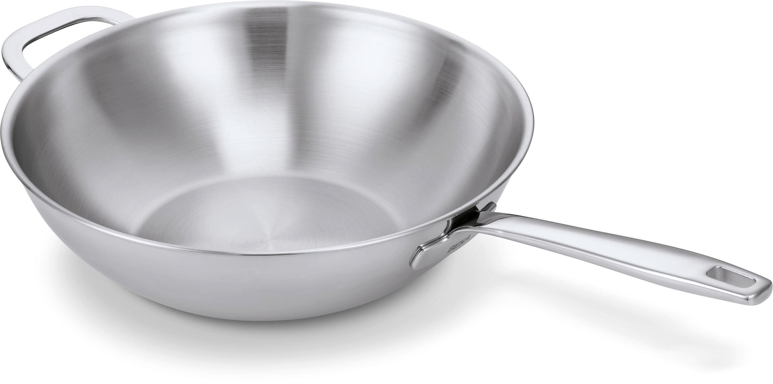 WOKPFANNE Maestro Ø 30 cm – ohne Antihaftbeschichtung – geeignet für alle Wärmequellen - Silberfarben, Metall (1/2/2cm)