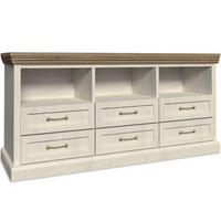 LOWBOARD ARVEN mit Schubladen, Cremeweiß - Eichefarben/Creme, Holz (127/75/45cm) - KONSIMO®