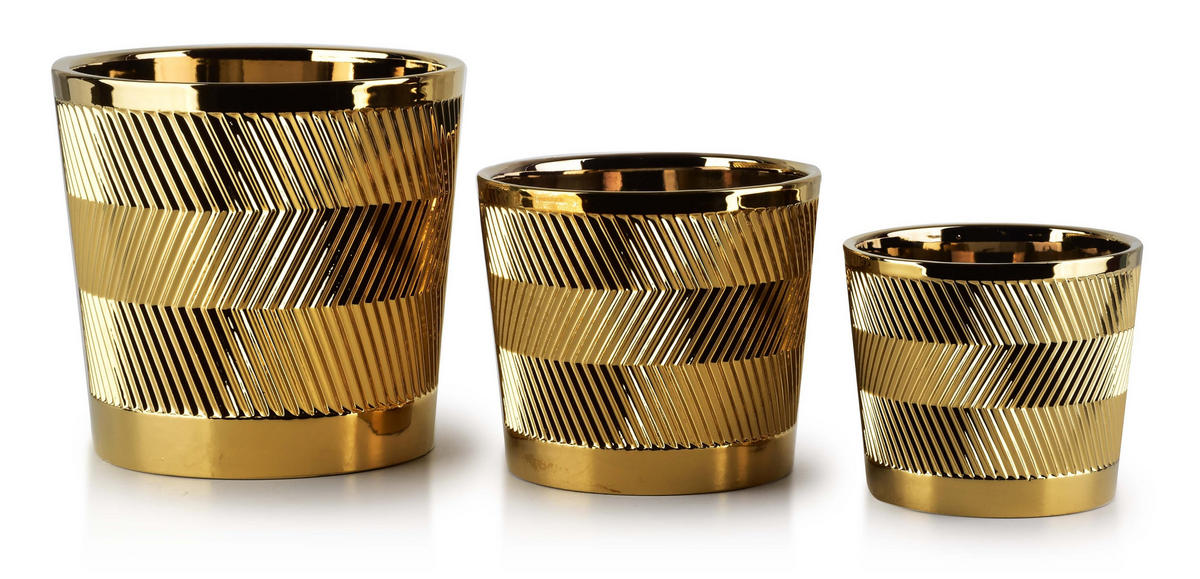 BLUMENTÖPFEN Neva Gold 21/21/19 cm Keramik - Goldfarben, Keramik (19cm) - Mondex
