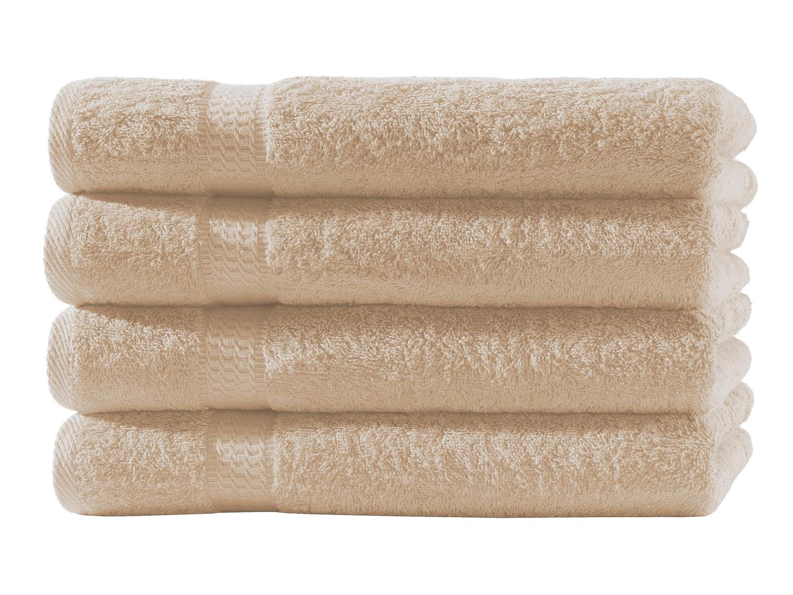 HANDTUCH 50x100 cm Frottier Handtücher im 4er Set aus 100% Baumwolle, Beige 500g/m2 - Beige, Textil (50/100cm) - Carpe Sonno