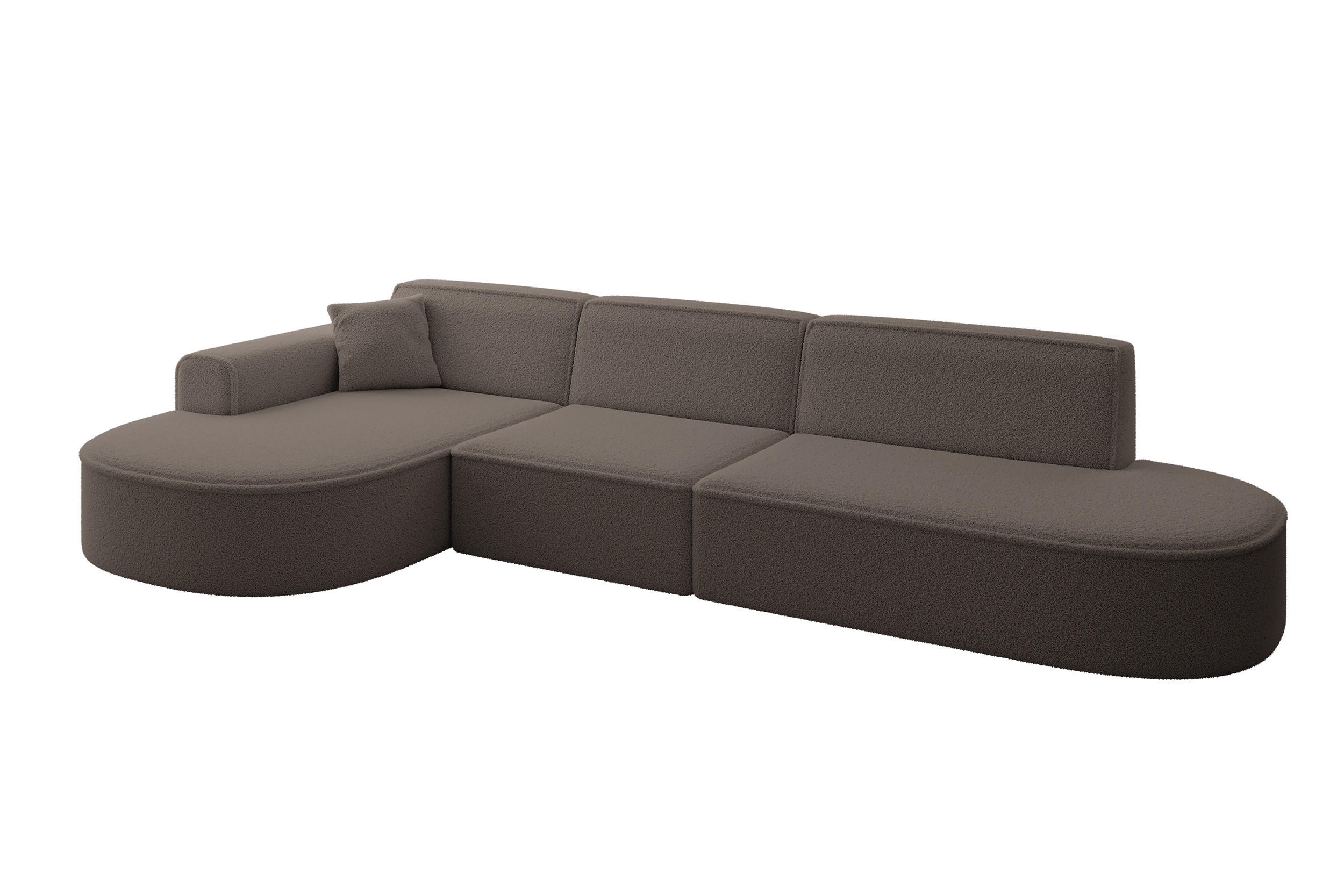 ALTDECOR ROHOVÁ SEDACÍ SOUPRAVA s otomanem vlevo MARI-L2 – 328 x 171 x 79 cm, hnědá, buklé