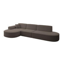 ECKSOFA Ottomane Links MARI-L2 - 328x171x79 cm Braun Bouclé - Schwarz/Braun, Holzwerkstoff/Kunststoff (328/171cm) - ALTDECOR