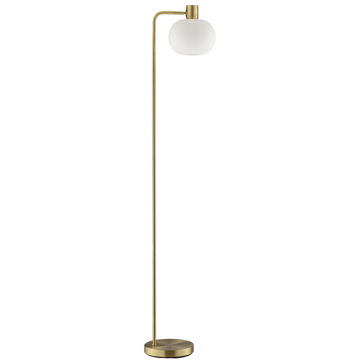 BOGENLEUCHTE Fanny Messing gebürstet/Weiß 32/23/160 cm - Multicolor, Metall (32/23/160cm) - Brilliant