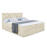 BOXBETT mit Matratze H4 und Lattenrost - BARWA - 180 x 200 - H4 - Beige - Beige, Holzwerkstoff (180/200cm) - ALTDECOR