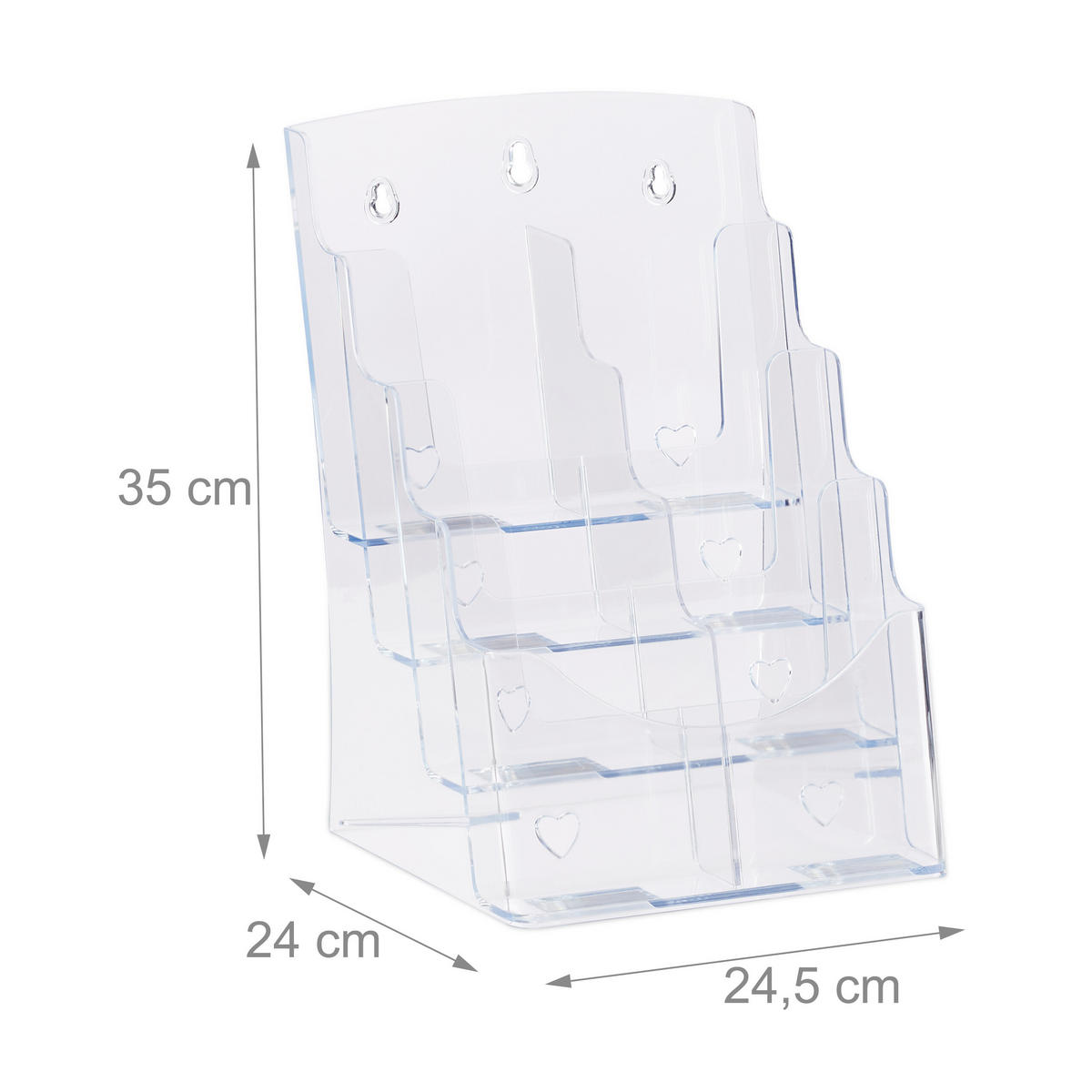 PROSPEKTHALTER A4 - Transparent, Kunststoff (24.5/35/24cm) - Relaxdays