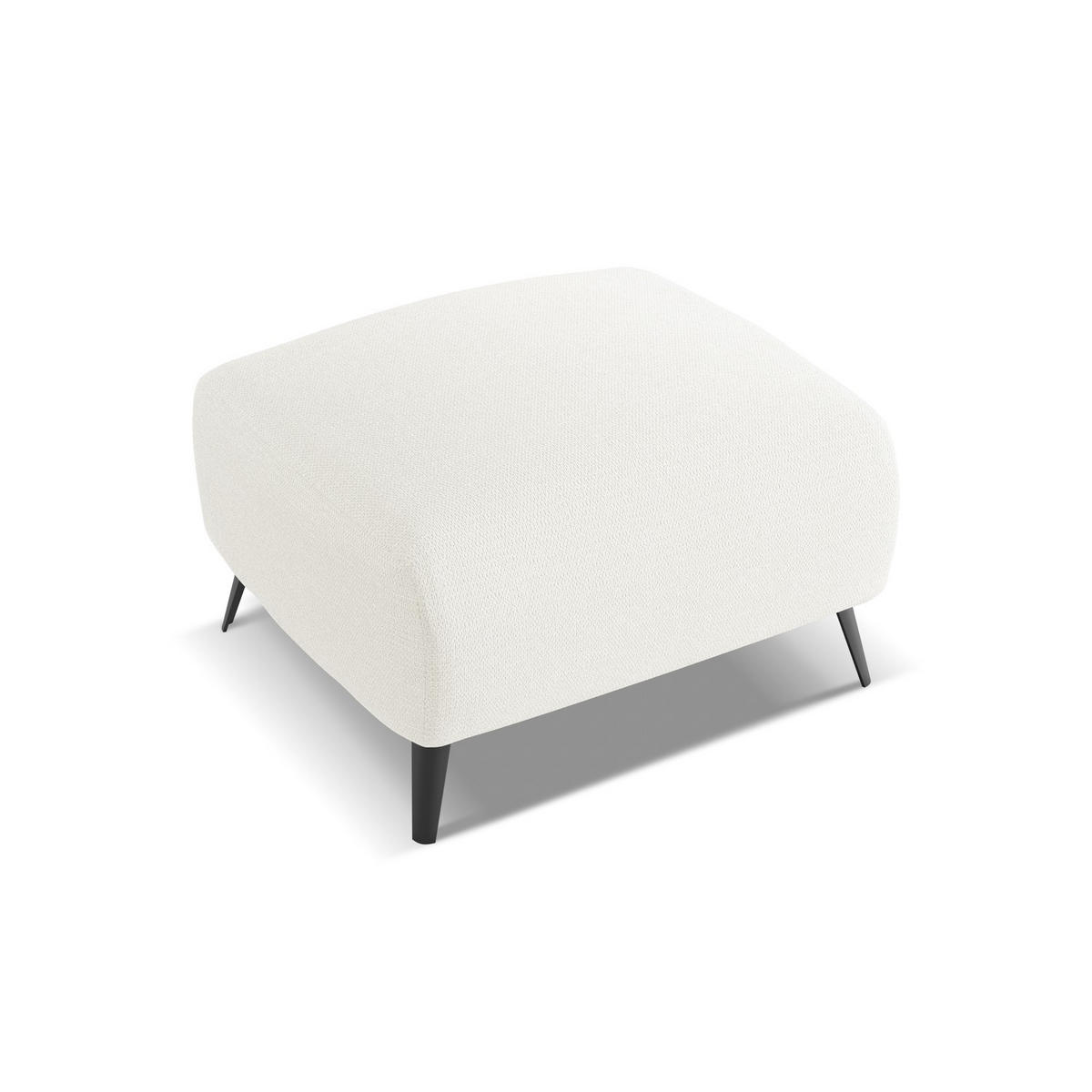 POUF Chenille Stoff Weiß - Schwarz/Weiß, Textil/Metall (65/44/65cm) - LaMiaSofa