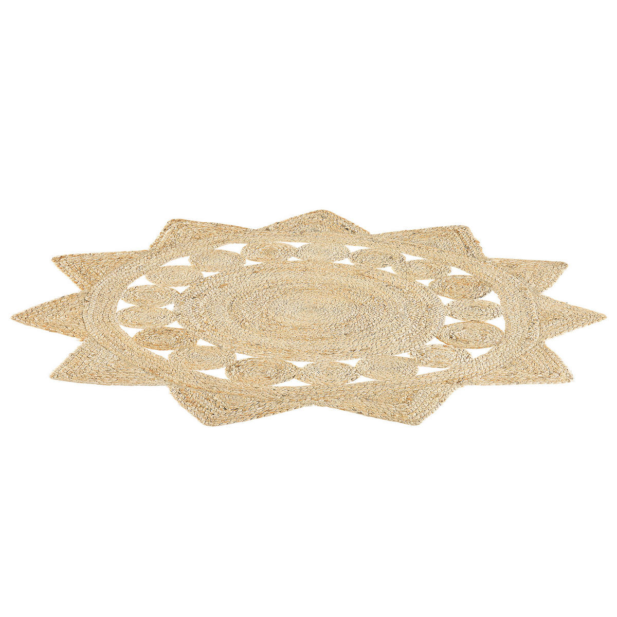 KURZFLOR-TEPPICH Araban 120/120 cm - Beige, Naturmaterialien (120/120cm) - Beliani