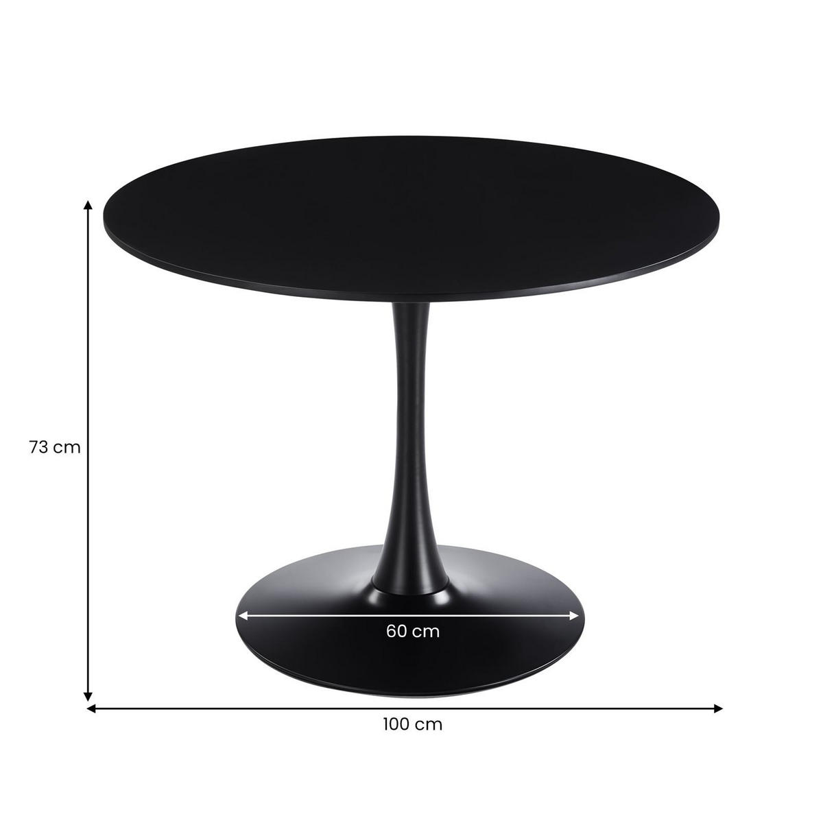 ESSGRUPPE LOIRE/RAVI 5er Set schwarz - Schwarz, Holzwerkstoff/Metall - IDIMEX