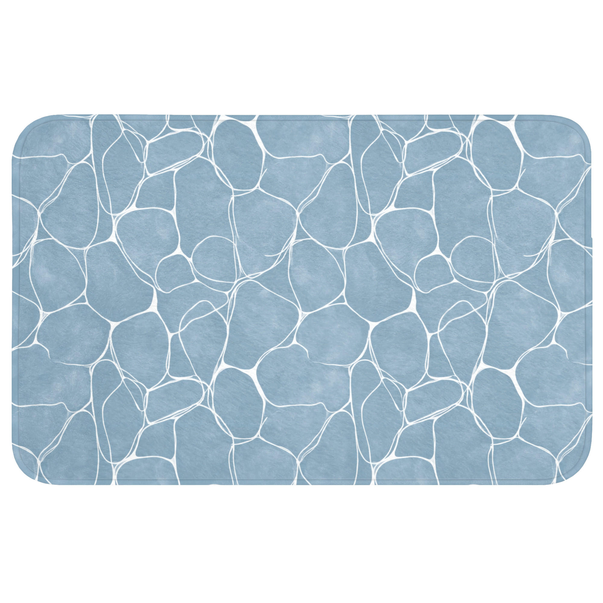 BADEMATTE Organisch - Muster - Blau Badvorleger 80x50 cm - Hellblau, Kunststoff/Textil (80/50cm) - OnlyWow