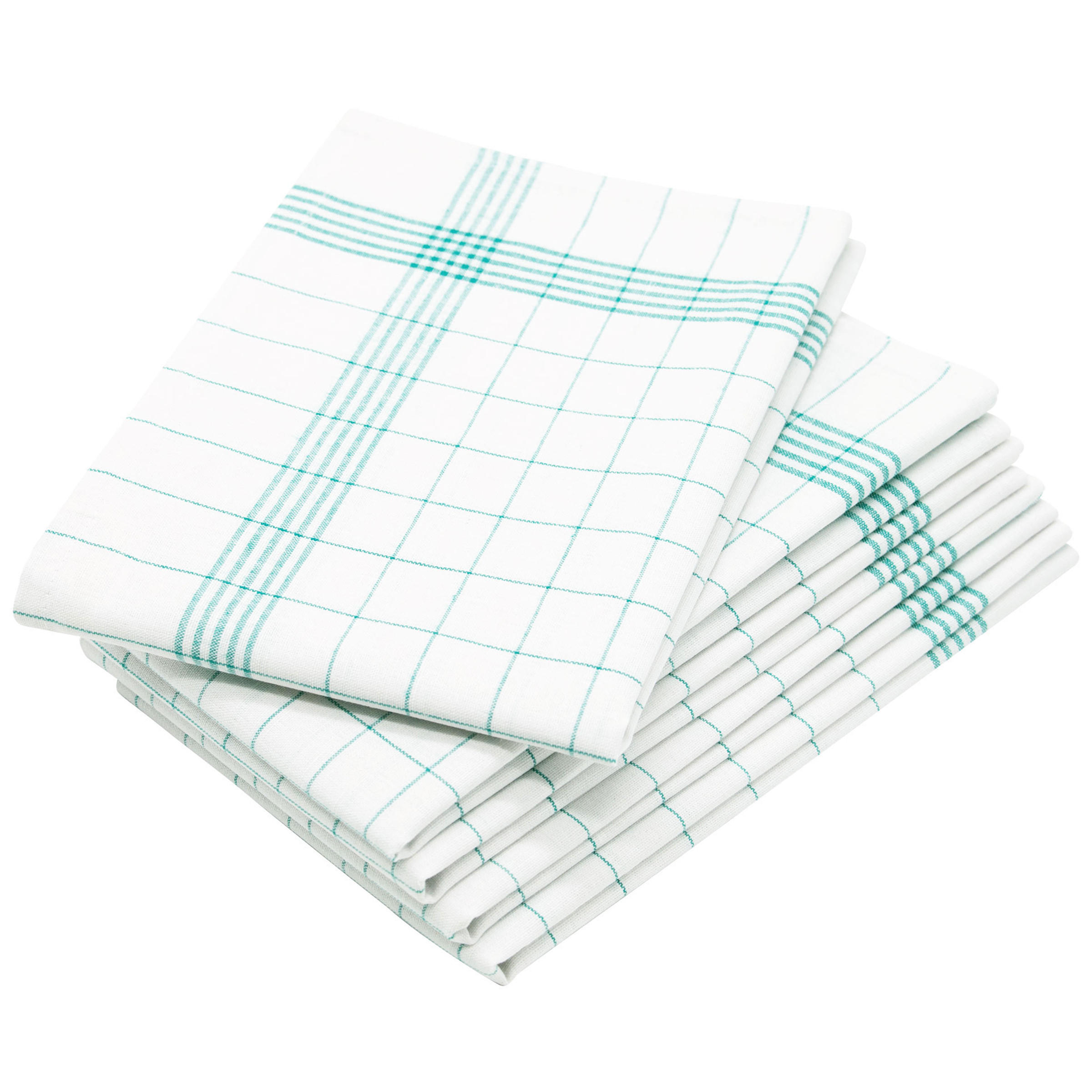 GESCHIRRTÜCHER, 5er-Set, 50x70 cm, 50% Baumwolle, 50% Leinen, Grün - Grün, Textil (50/70cm) - Zollner