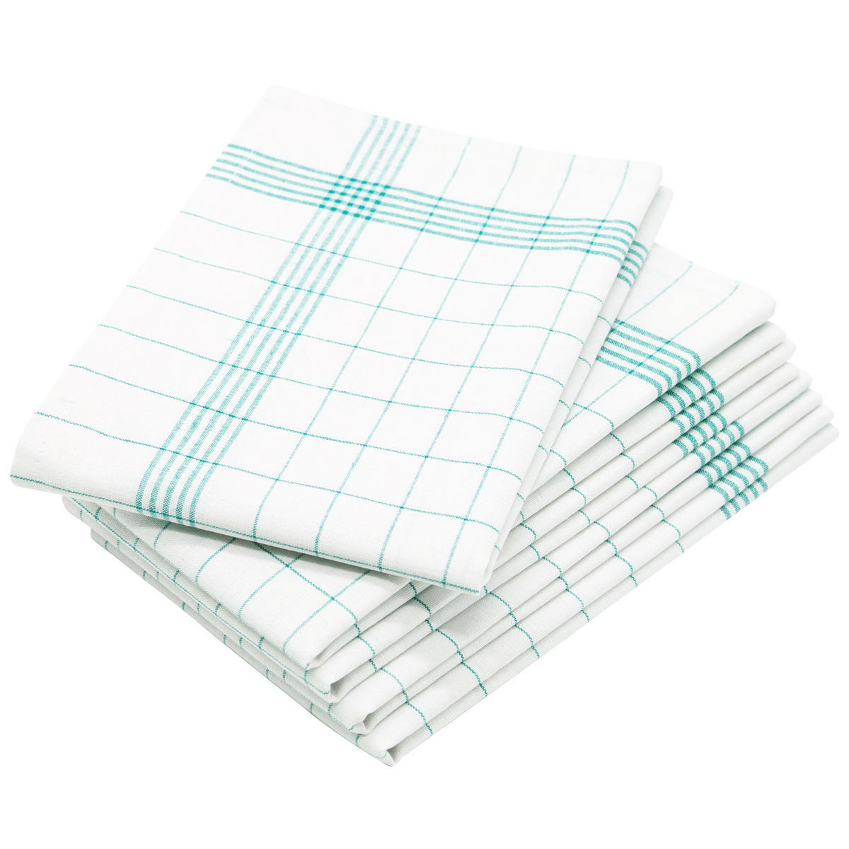 GESCHIRRTÜCHER, 5er-Set, 50x70 cm, 50% Baumwolle, 50% Leinen, Grün - Grün, Textil (50/70cm) - Zollner