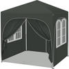 PAVILLON 2x2m mit 4 abnehmbaren Wänden, 3-stufig Höhenverstellbar - Grau, Metall (200/240/200cm) - Woltu