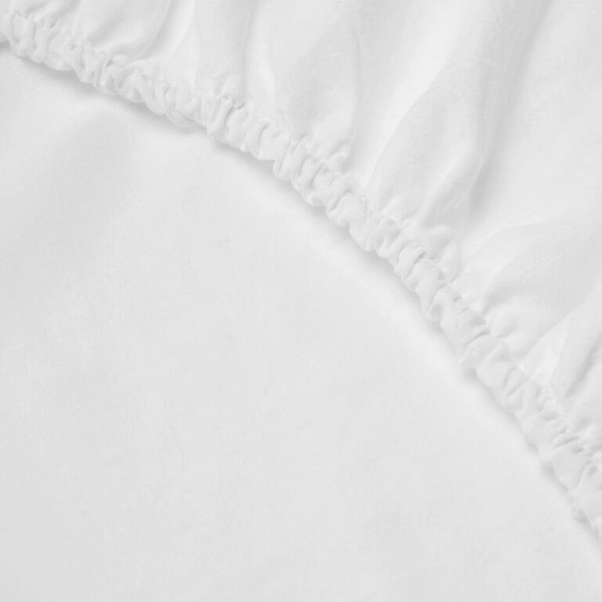 SPANNBETTTUCH. Gewaschenem Leinen “MILAN” - Weiß, Textil (180/200cm) - SOWL